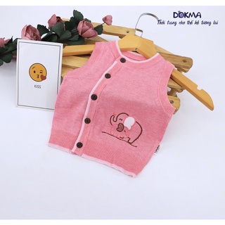 [Mã BMLT30 giảm đến 30K đơn 299K] DA761 Áo len gile cài lệch Dokma (3-9M)