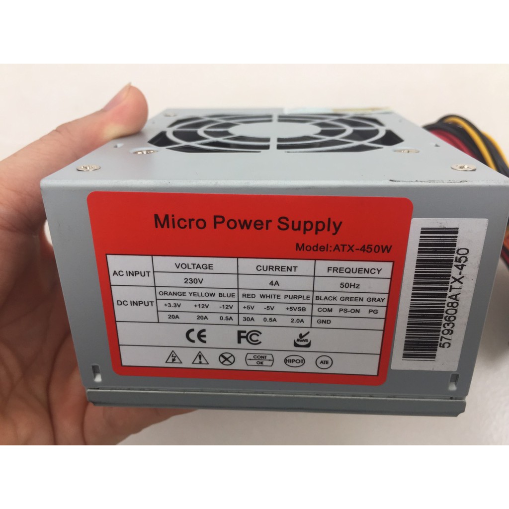 Nguồn máy tính mini Micro ATX-450W Fan 8cm  - Tin học An Phú phân phối