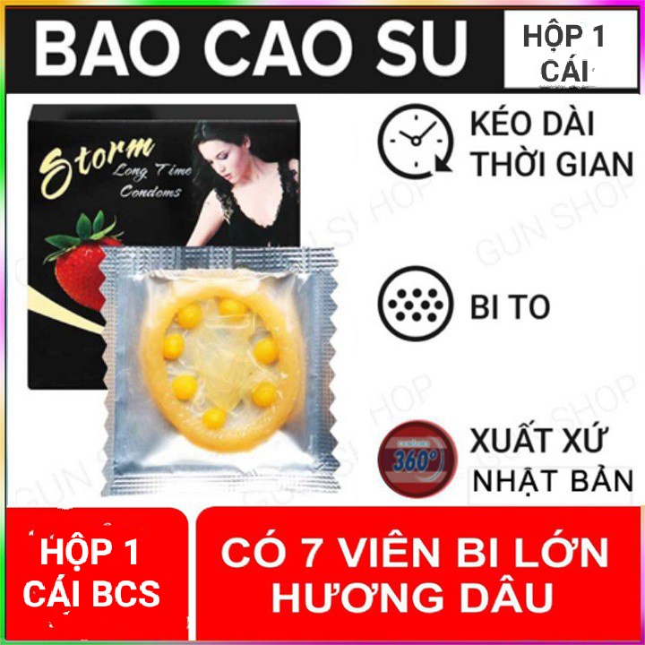 Bao Cao Su Storm 7 Bi Lớn Gai Li Ti Toàn Thân - Hương Dâu Thơm Ngát