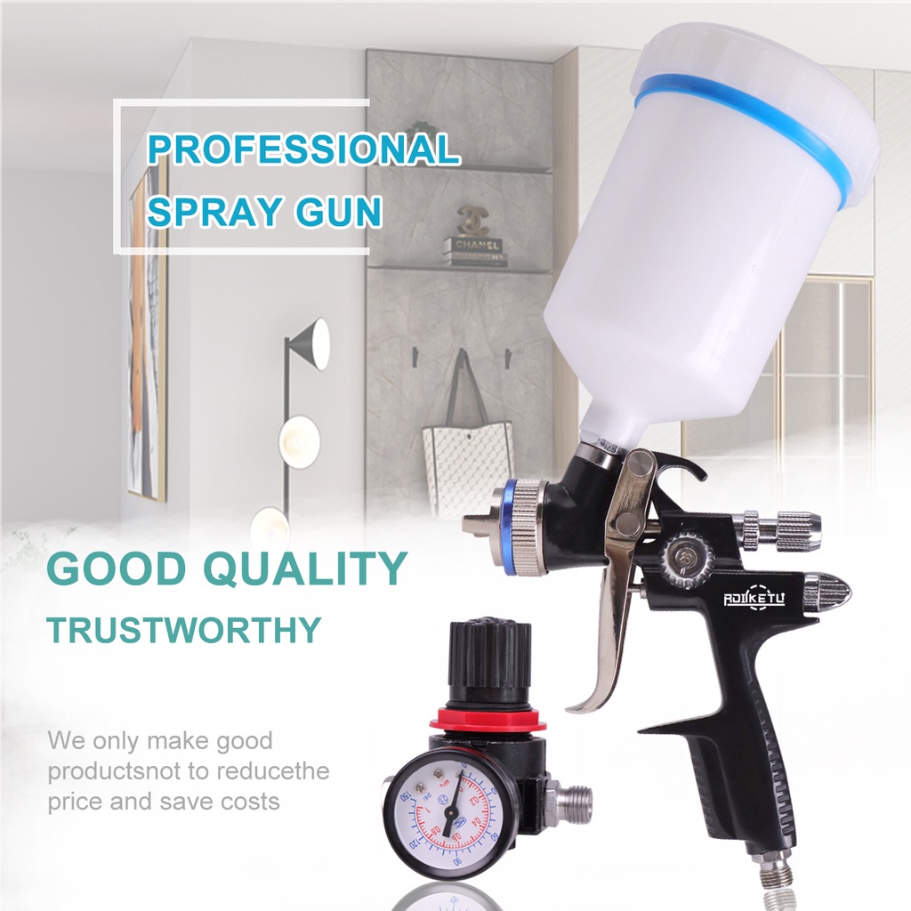 Súng phun sơn màu đen 1.3mm 600ml chuyên dụng