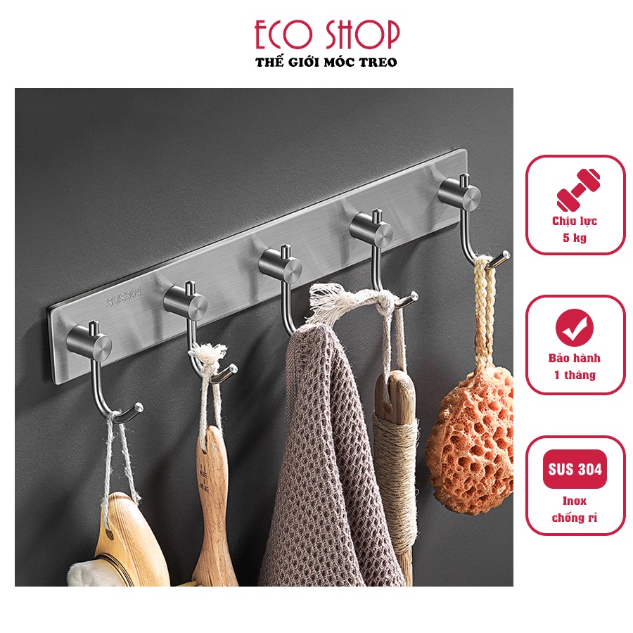 Móc treo quần áo gắn tường inox dán sau cánh cửa dán nhà tắm thanh treo quần áo inox cao cấp MIN09