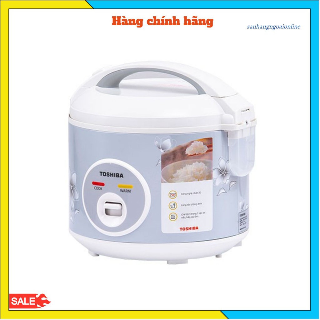 [Mã 267ELSALE hoàn 7% đơn 300K] Nồi Cơm Nắp Gài Toshiba RC-10JFM(H)VN (1L) - Hàng chính hãng