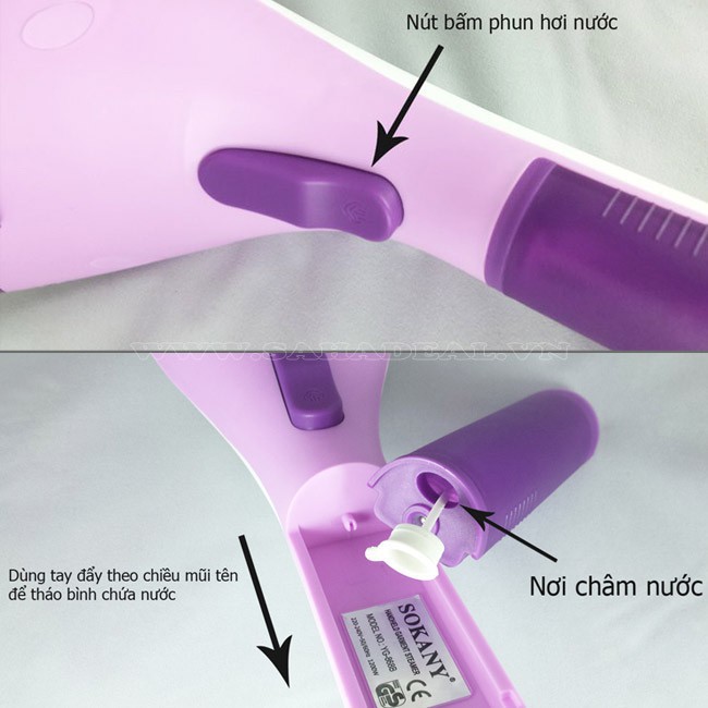 BÀN LÀ HƠI NƯỚC CẦM TAY CAO CẤP SOKANY