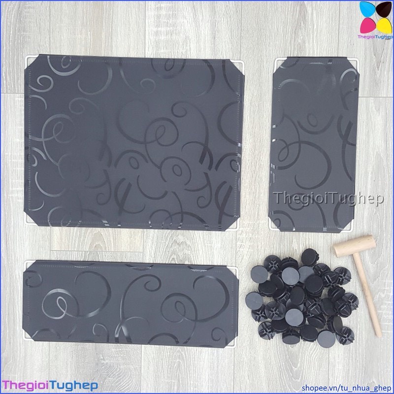 Tủ giầy lắp ghép 12 ô 3 cột 4 tầng bằng nhựa lắp ghép màu đen, trắng, hồng, vàng, xanh (không cánh cửa, để được 24 đôi)