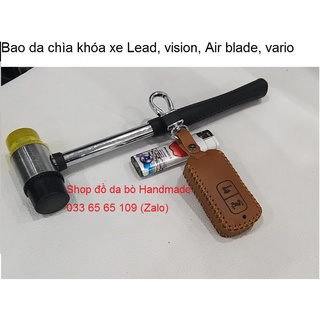 Bao da chìa khóa xe Honda Lead, vision, Air blade, vario bằng da thật