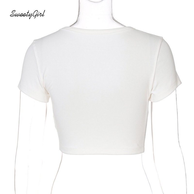 Áo Thun Croptop Ngắn Tay Cổ Tròn In Chữ Thời Trang 2022 Cho Nữ