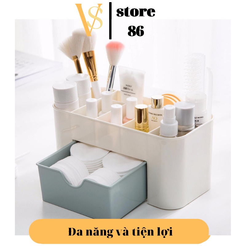 Kệ mỹ phẩm khay đựng đồ trang điểm son phấn để bàn có hộp ngăn kéo nhựa chắc chắn