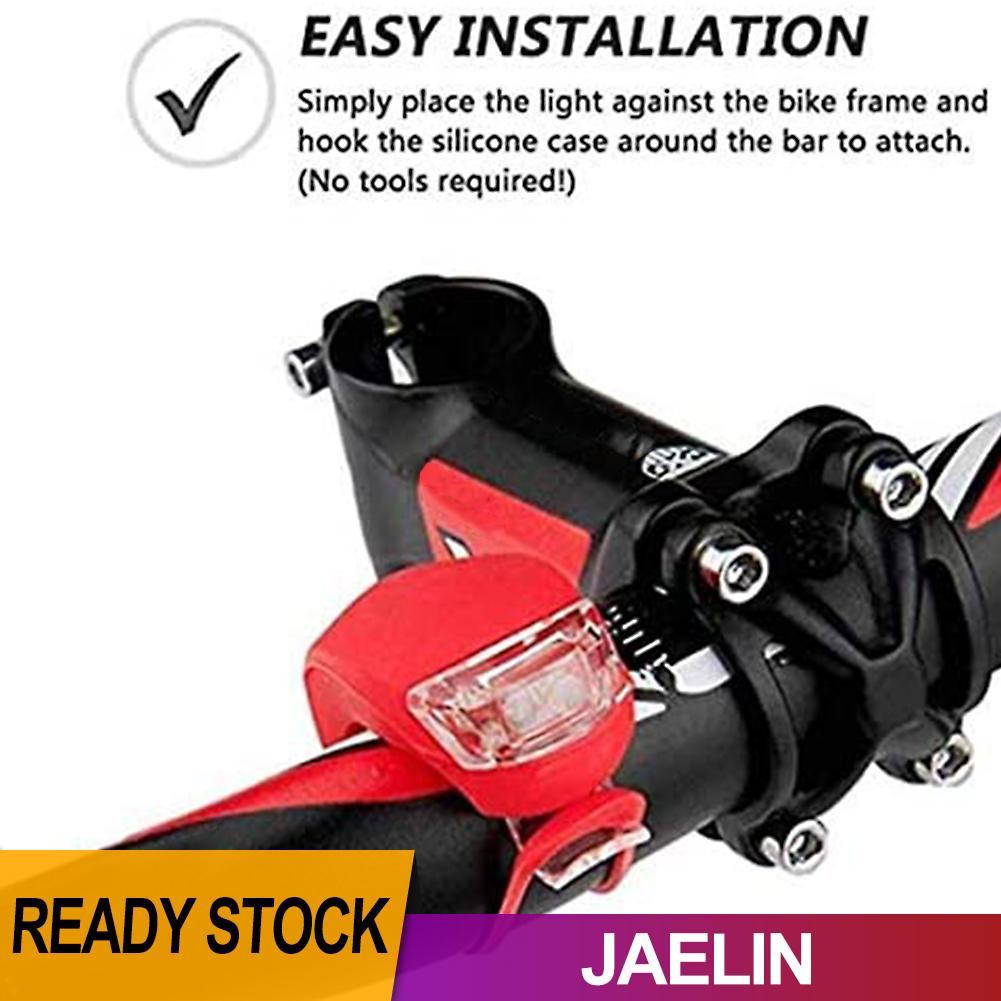 Set 2 đèn LED cảnh báo an toàn chống thấm nước gắn phía trước và sau xe đạp