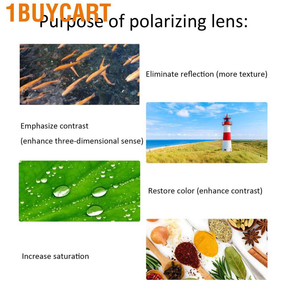 1buycart Junestar CPL Lens Filter Polarizing for Canon/Nikon/Sony/Olympus/Fuji Camera Polarizer