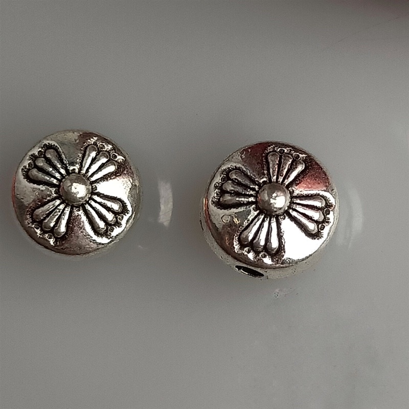 [GIÁ BUÔN] Charm bi dẹt khắc hoa cực đẹp - PL792