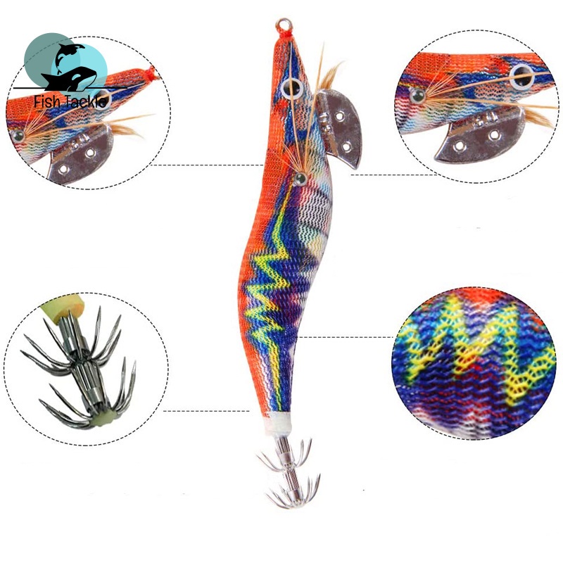 4.0# Mồi Câu Cá Nhân Tạo Hình Mực Độc Đáo Chất Lượng Cao