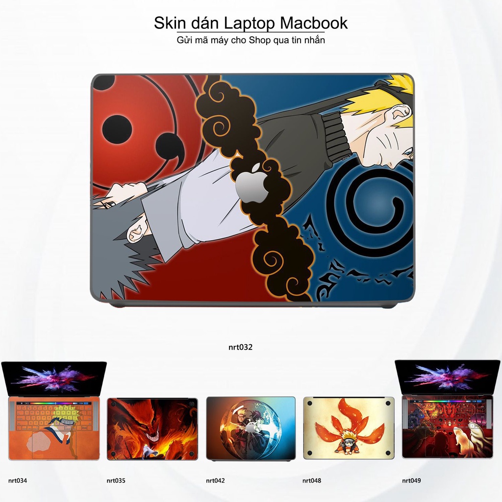 Skin dán Macbook mẫu Naruto (đã cắt sẵn, inbox mã máy cho shop)