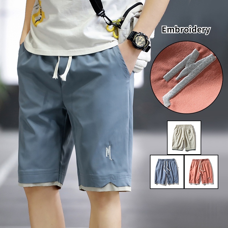 Quần Short Thể Thao Ống Rộng Thêu logo Thời Trang Mùa Hè Cho Nam