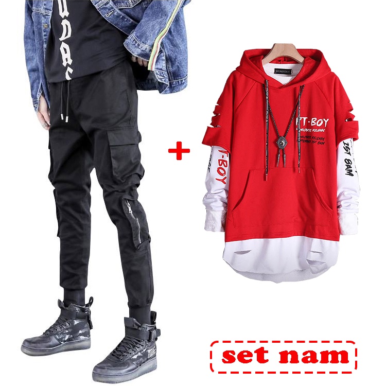 Bộ Quần Áo Thu Đông Nam Áo Hoodies Dài Tay Kết Hợp Quần Túi Hộp Trẻ Trung AO TOP 126 + JOGGER