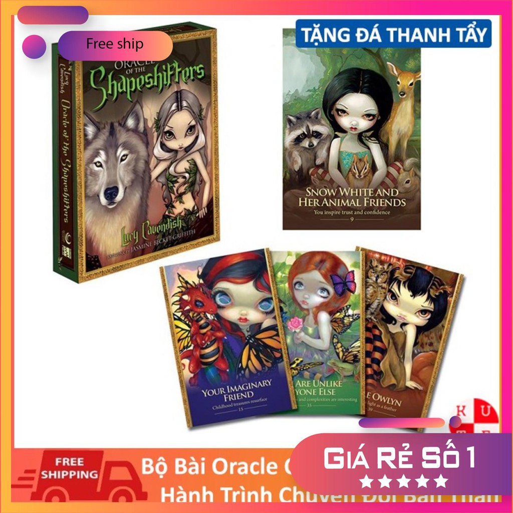 Bài tarot bộ bài oracle of the shapeshifters tặng đá thanh tẩy