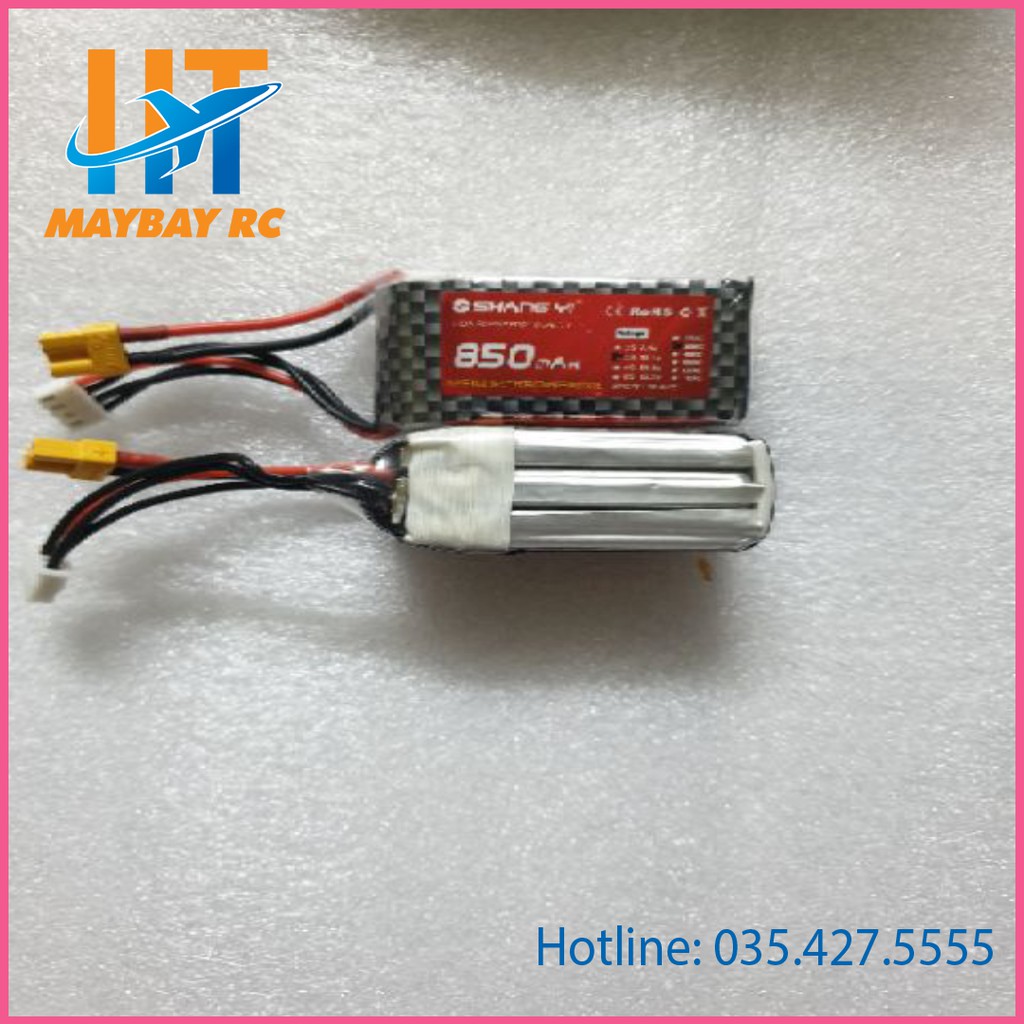 Pin Lipo ShangYi 1s, 2s, 3s 850mAh 35C.