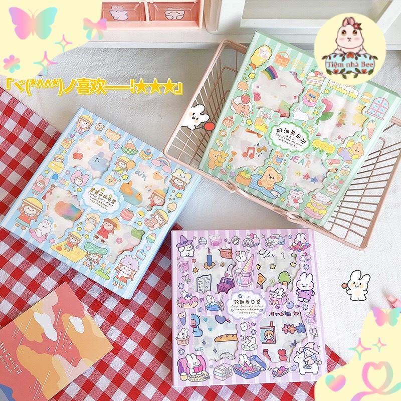 Sticker Set 10 - 20 tấm hình dán cute chất washi nhiều chủ đề trang trí sổ bullet journal │8 x 8cm│Xem thêm ở Mô tả