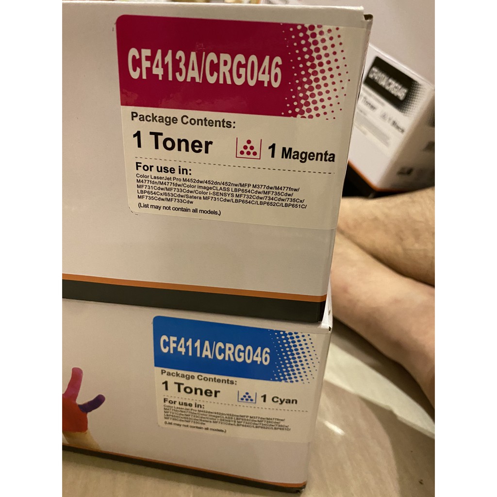 Hộp Mực Màu HP 410A/ 046 - Máy HP Máy HP M452dw/ 452dn/ 452nw/ M477fnw/ LBP 653cdw/ 654Cdw/ MF735Cdw.....