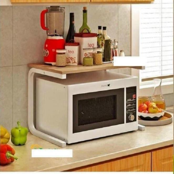 Kệ Để Lò Vi Sóng Chữ C Chân Inox Không Gỉ 2 Tầng Mặt Gỗ MDF Phủ Melamin -TP | BigBuy360 - bigbuy360.vn