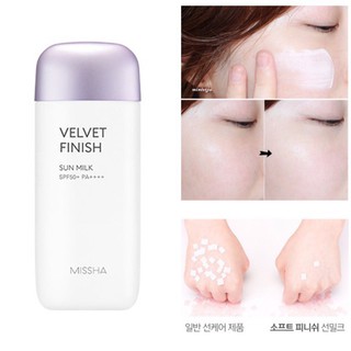 Kem Chống Nắng Missha Tím Velvet Finish Sun Milk SPF50+ / PA++++