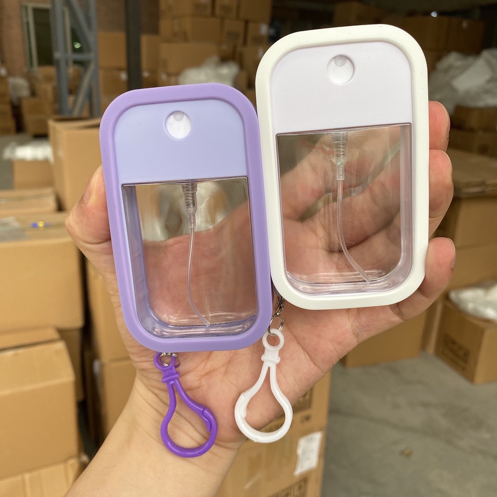 Chai đựng cồn dạng xịt 50ml + phễu/vỏ Silicon+móc khóa 45/50ml tùy chọn tiện lợi khi đi du lịch