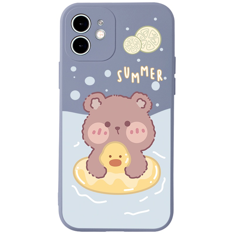 Ốp lưng JURSUE hoạt hình cặp đôi dễ thương đẹp cho iPhone 13 12 11 Pro Max SE 2020 X XR XS 8 7 ip 6S 6 Plus kute Y1791