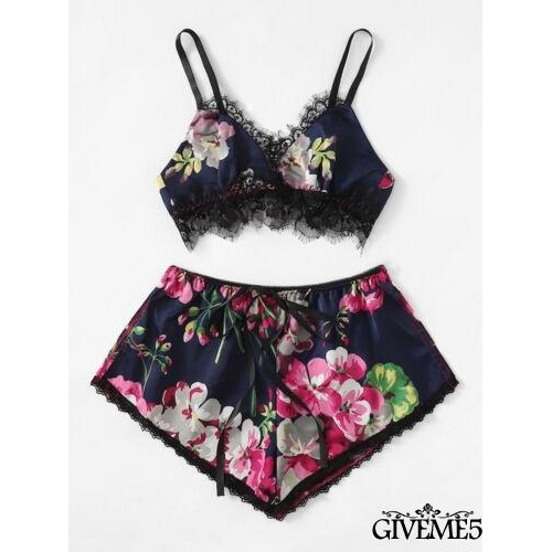 Bộ Đồ Ngủ Hai Dây Phối Ren Gợi Cảm Cho Nữ