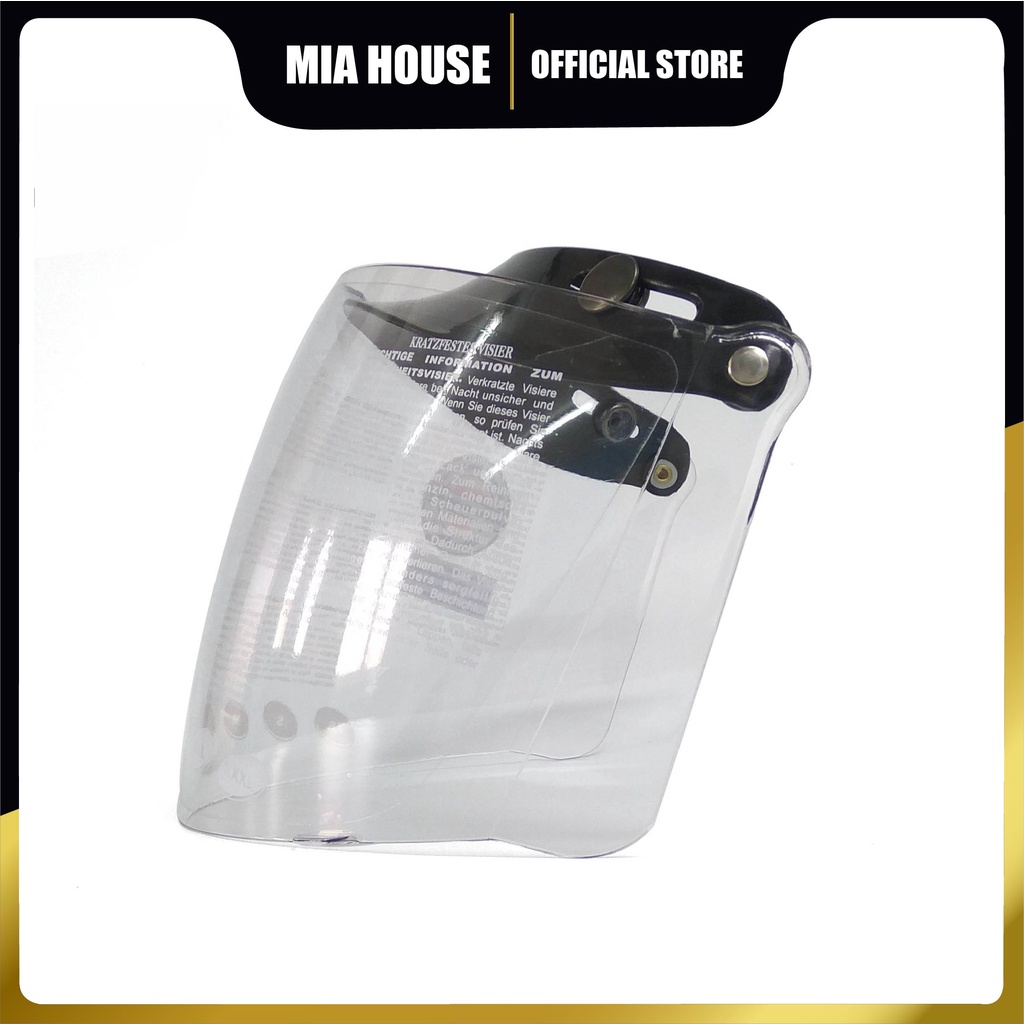 Kính rời 3 khuy Sunda 105CA lắp mũ bảo hiểm 1/2 hoặc ba phần tư - Kính che 3/4 mặt, hàng chính hãng Sunda