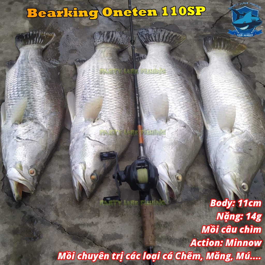 Mồi câu cá Bearking Oneten 110SP, mồi lure cá chẽm, măng, mú...