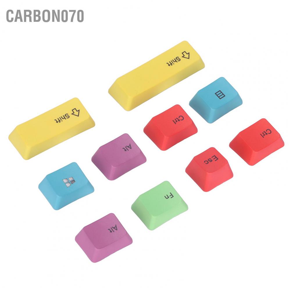 Hàng Sẵn 10Pcs Keycap nhựa PBT 10 phím cho Bàn phím cơ Công nghệ thăng hoa nhiệt tự làm Chiều cao OEM Đẹp thực tế đầy màu sắc【Carbon070】