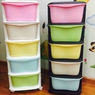Tủ nhựa 5 tầng có bánh xe tiện dụng