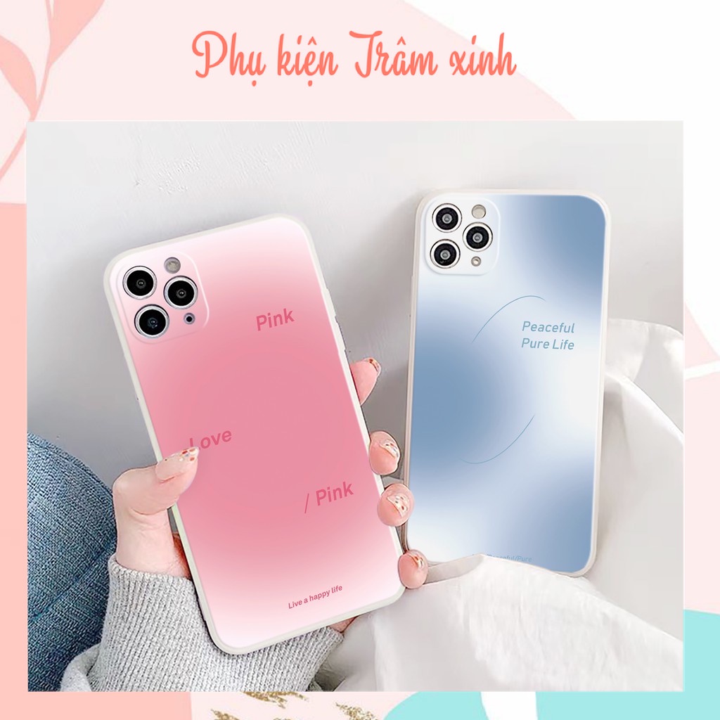 Ốp lưng iphone Pink Blue cạnh vuông ip 6/6s/6splus/7/7plus/8/8plus/x /xs/11/12/pro/max/plus/12promax- e64