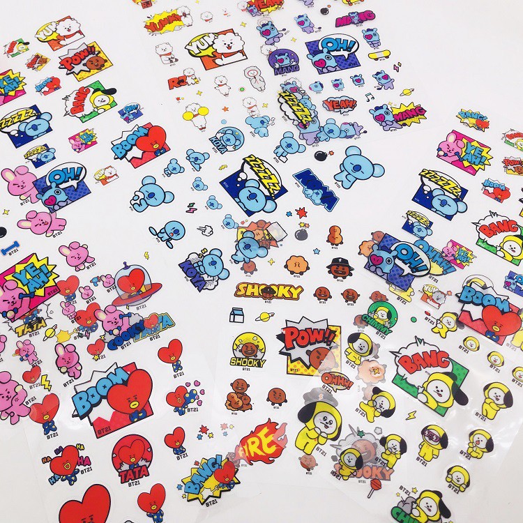 Sticker dán trang trí hình nhân vật BTS BT21 KPOP dễ thương