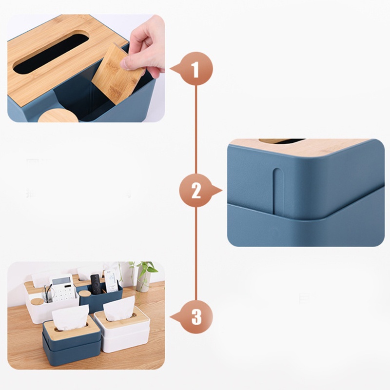 Hộp Đựng Khăn Giấy / Tăm Bông / Mỹ Phẩm Để Bàn Đa Năng Tiện Dụng