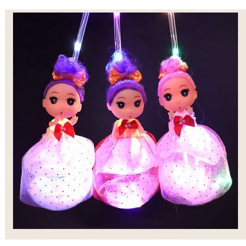 Đèn trung thu búp bê chibi váy chấm bi, đèn lồng trung thu phát sáng cho bé gái Master Kids