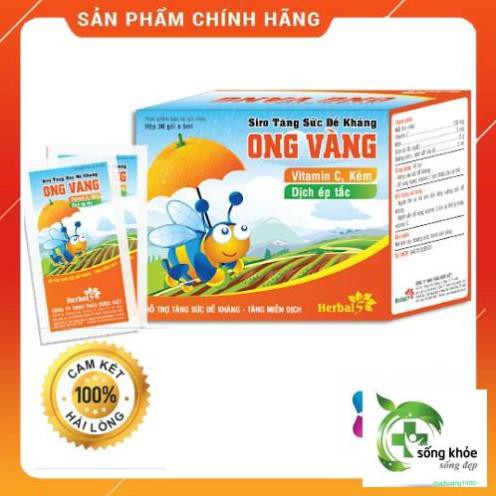 Siro tăng đề kháng ONG VÀNG hộp 30 gói-hỗ trợ nâng cao sức đề kháng ,bổ sung vitaminc,phòng chống các bệnh đường hô hấp