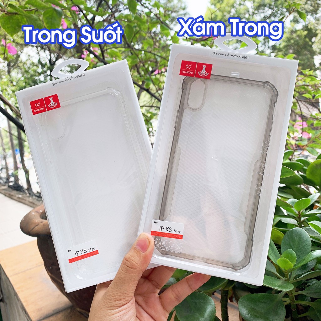 Ốp lưng XUNDD iPhone XS Max - Chống shock, Mặt lưng trong, Chính Hãng - Beatle Series ( Trong Suốt / Xám Trong )