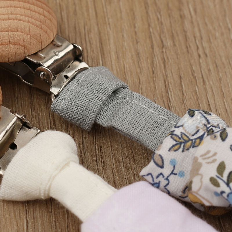 Dây Đeo Núm Vú Giả Bằng Cotton Lanh 26 Màu Có Kẹp Tiện Dụng Cho Bé Mọc Răng