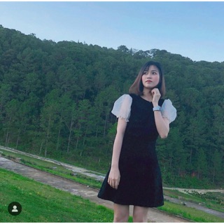Đầm đen phối kiếng