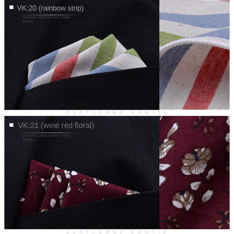 Khăn Quàng Cổ Vuông Kẻ Sọc Bằng Lụa Cotton Thời Trang Cho Nam