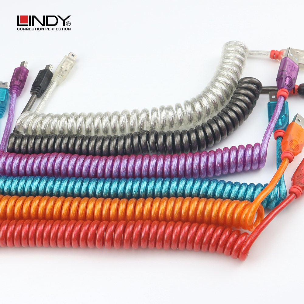 Dây cáp xoắn Mini USB cao cấp Lindy Coiled Cable 2m