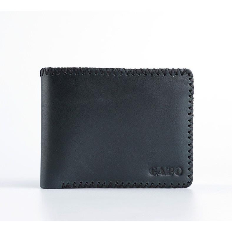 Ví nam da bò Pullup khâu viền kiểu ngang hiệu HCM VDB001XN Xanh Navy