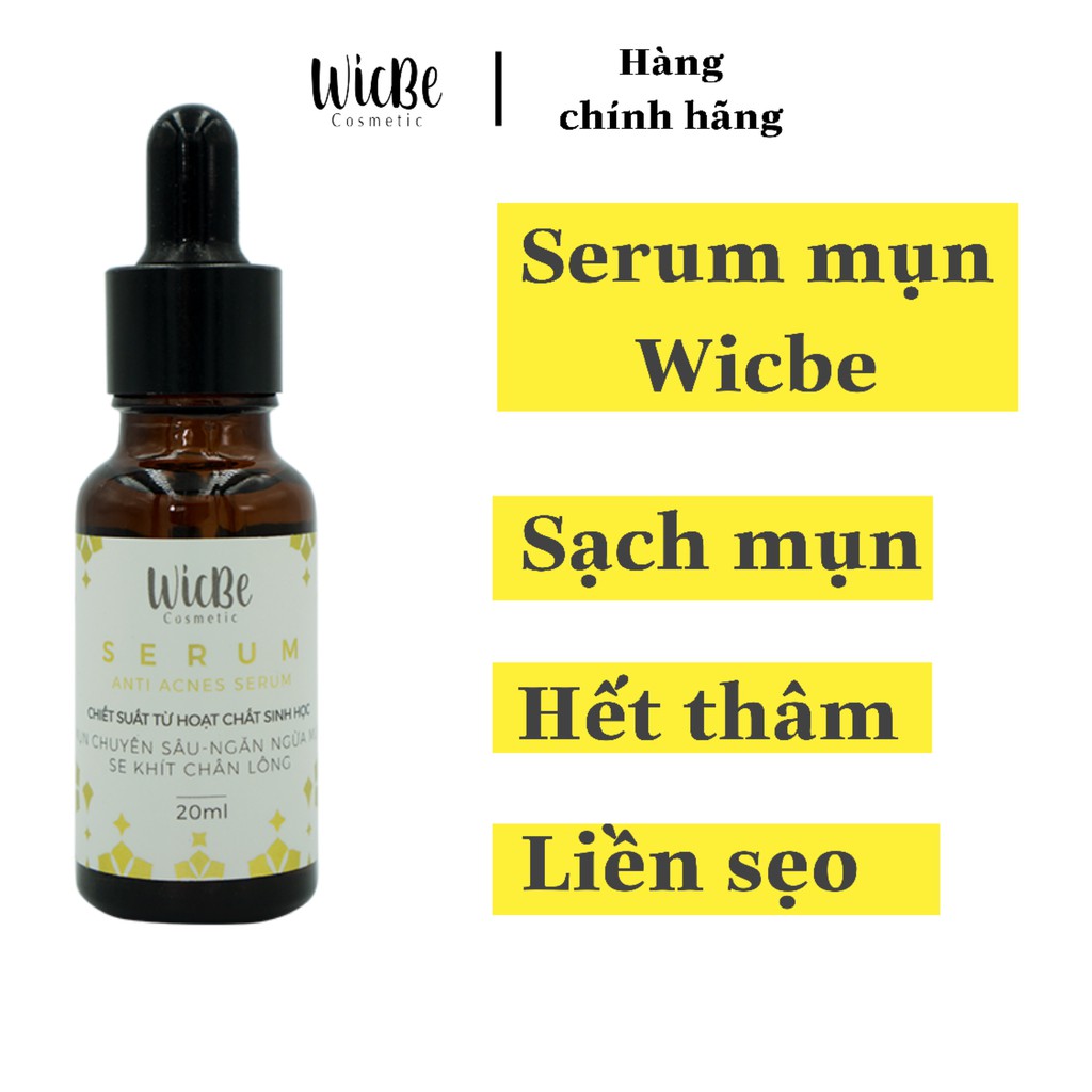 Serum giảm mụn thâm Wicbe trắng da, liền sẹo, se khít lỗ chân lông cho da dầu mụn