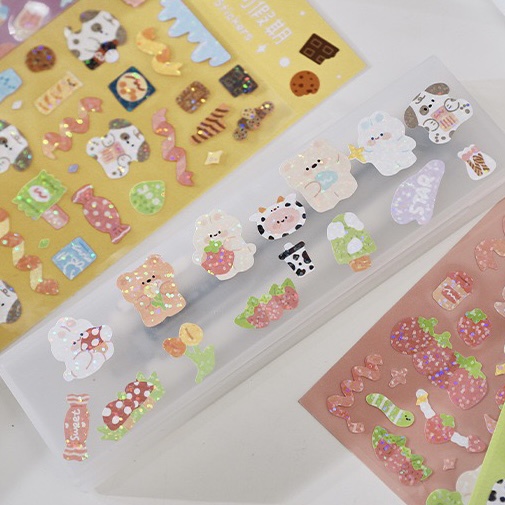 Sticker ruy băng Lấp Lánh Trang Trí Toploader, Sổ