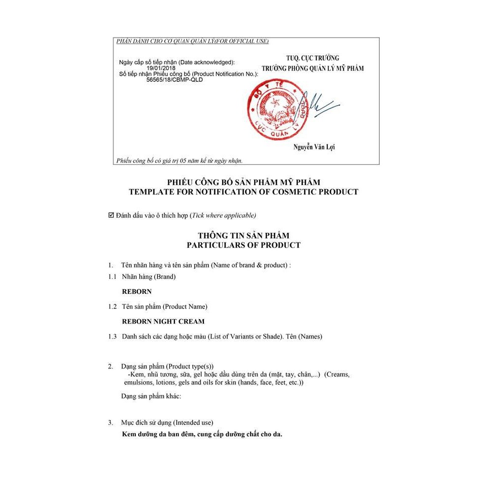 Kem Nám,Tàn Nhang,Đốm Nâu Reborn-Kem Đêm