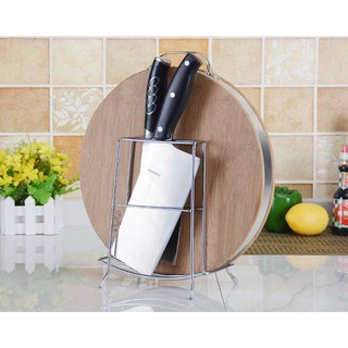 Kệ để thớt inox kèm khay cắm dao