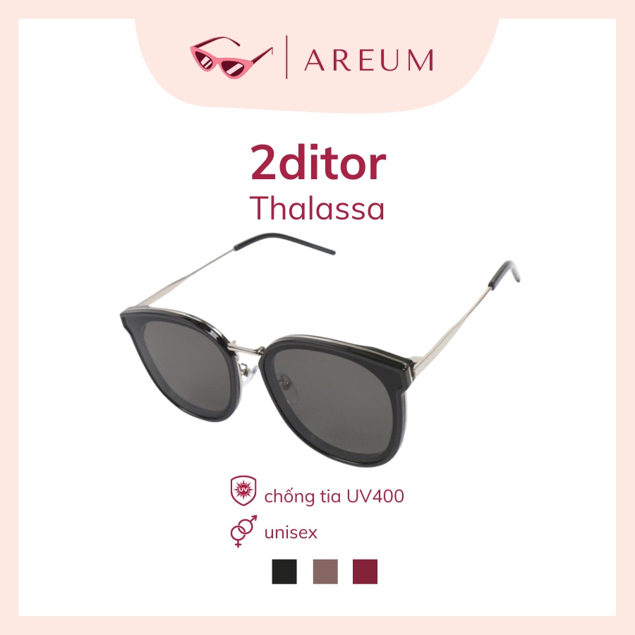 Kính râm chống tia UV hãng 2DITOR Hàn Quốc dòng Thalassa màu đen/đỏ đô