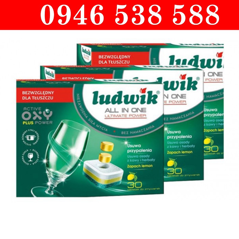Viên rửa bát Ludwik All in one 30 viên, viên ludwik chính hãng nhập khẩu ba lan