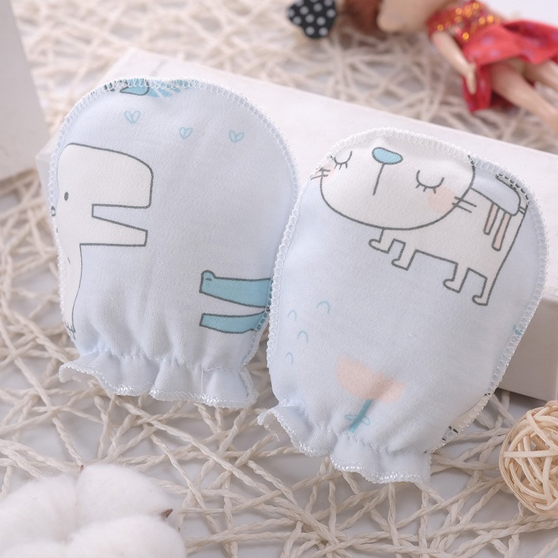 Găng tay cotton bảo vệ bé sơ sinh chống trầy da do bé tự cào