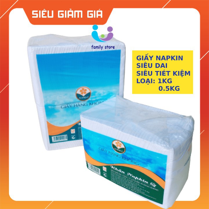 Giấy ăn khô Đa Năng Napkin loại 1 Dùng Siêu Dai Siêu Bền [0,5kg và 1kg]